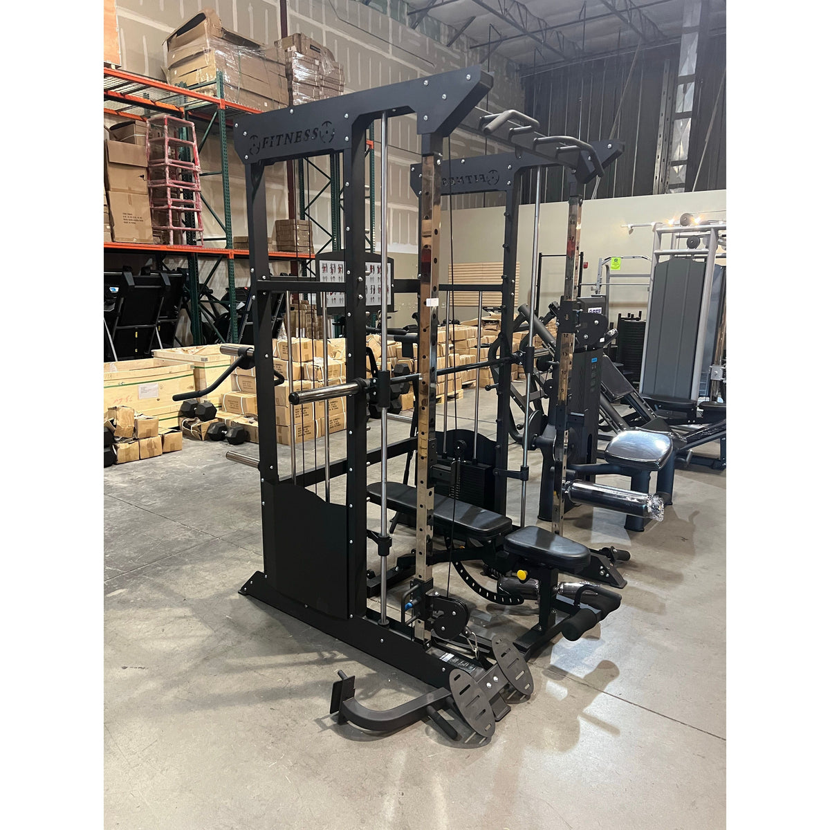 All-in-One Home Gym, Power Rack w/ Smith Machine & Functional Trainer w/ 2x - 220lb weight stacks (New)