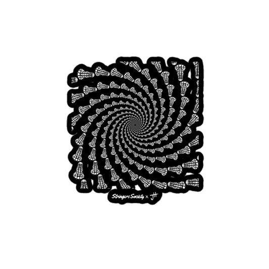 Lacrosse Stick Spiral Sticker 4″×4″ Sticker Stringers Society Lacrosse