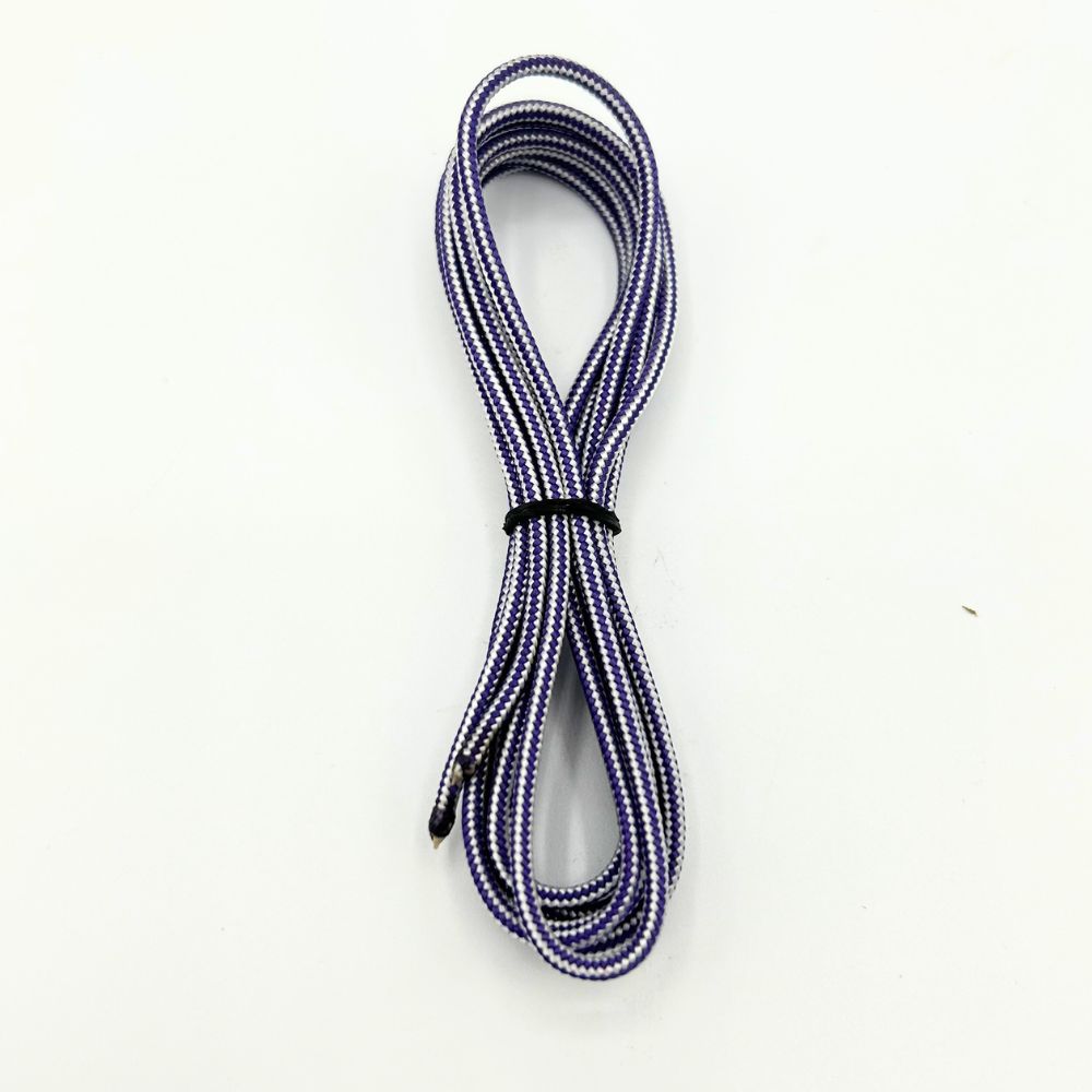 purple white high-performance lacrosse crosslace in 72 inch length against a white background showing vibrant color and smooth nylon texture