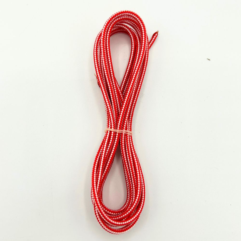 red white high-performance lacrosse crosslace in 72 inch length against a white background showing vibrant color and smooth nylon texture
