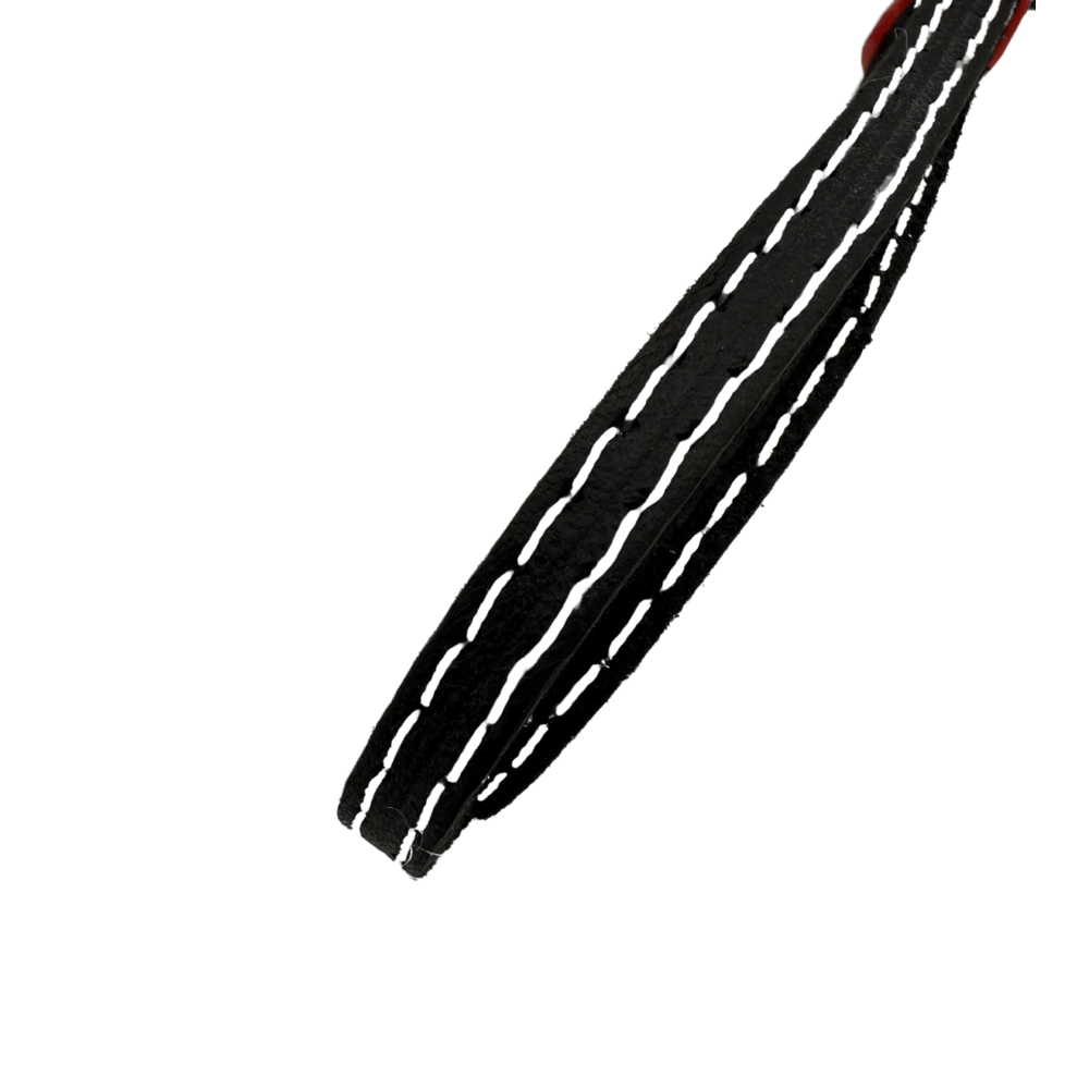 LaxRoom Threaded Lacrosse Leathers (Black White Tracer) Single Leather Lacrosse Leather LaxRoom
