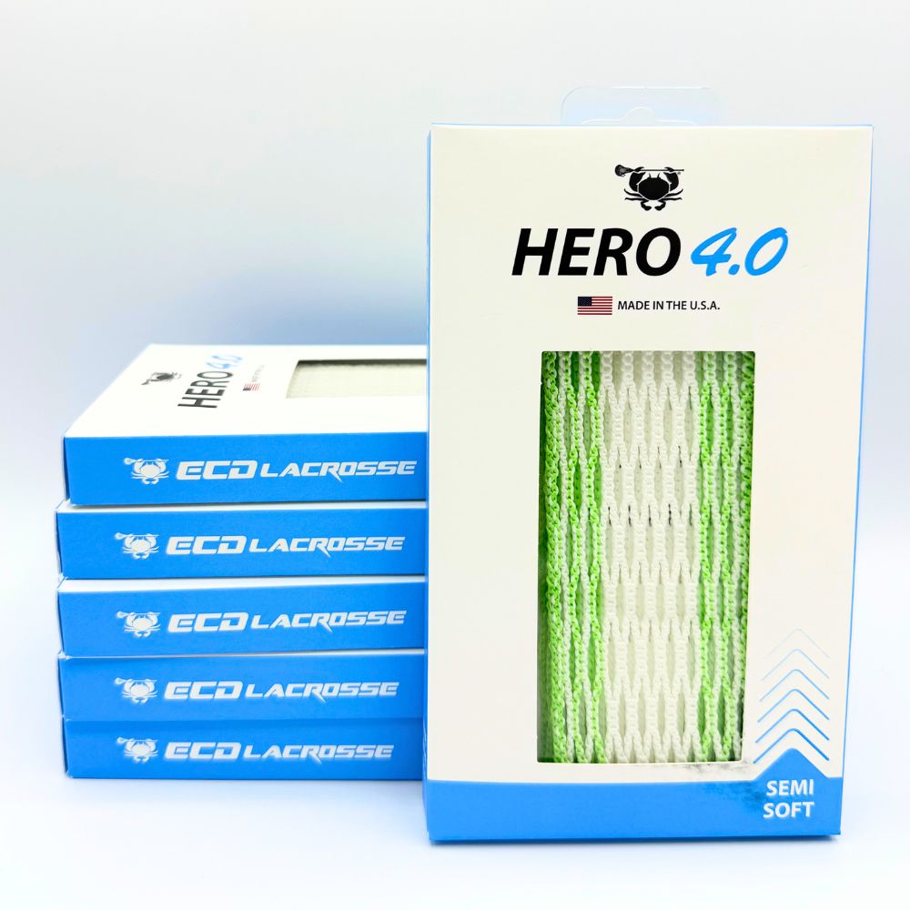 ECD Hero 4.0 Lacrosse Mesh Neon Green Storm Striker Semi-Soft Lacrosse Mesh ECD Lacrosse