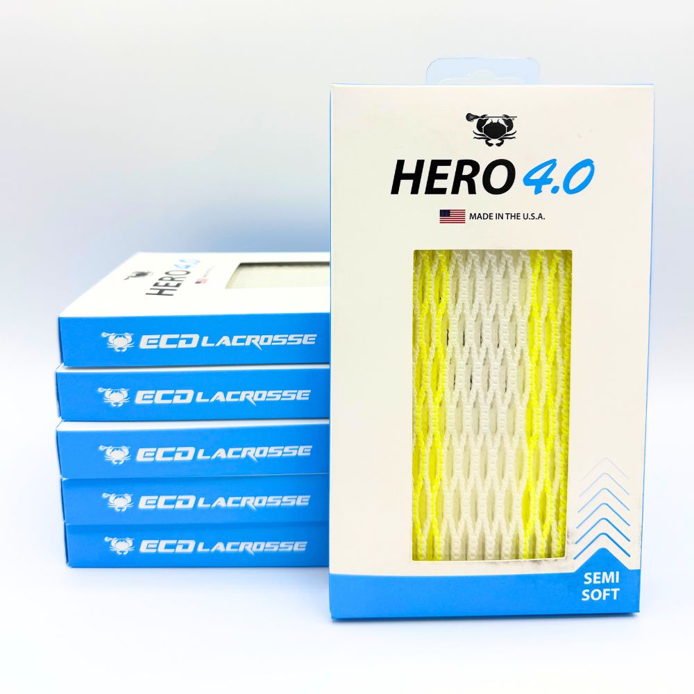 ECD Hero 4.0 Lacrosse Mesh Neon Yellow Storm Striker Semi-Soft Lacrosse Mesh ECD Lacrosse