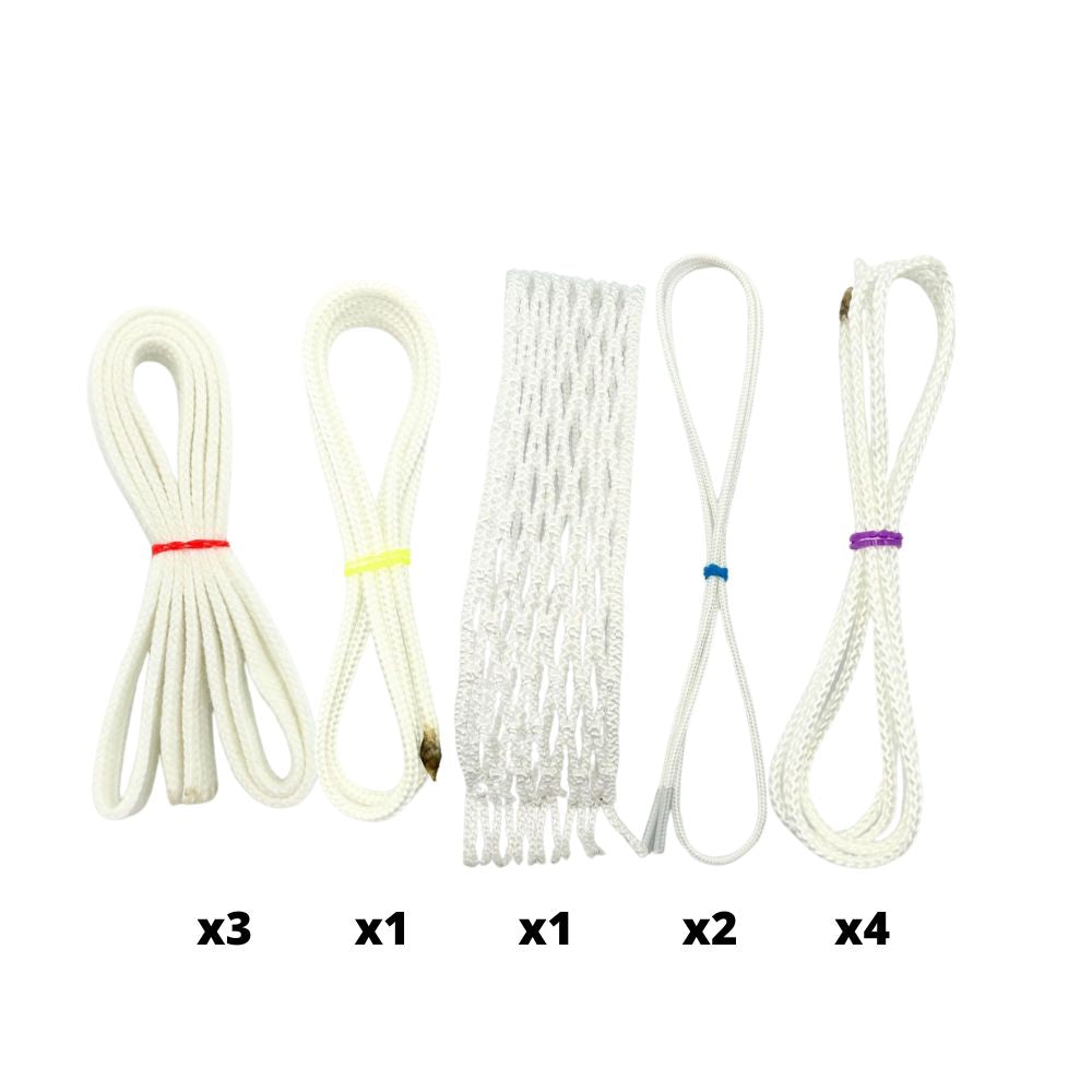 stringers shack 6 diamond lacrosse stringing kit (white)