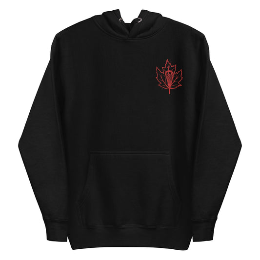 Maple Crosse Embroidered Hoodie Black S Stringers Society Lacrosse
