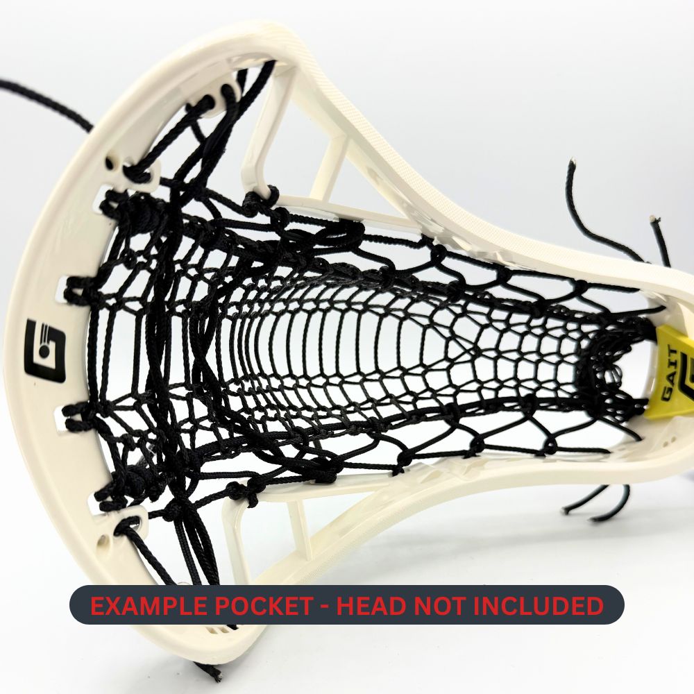 lacrosse stringing kit assembled on a womens lacrosse head