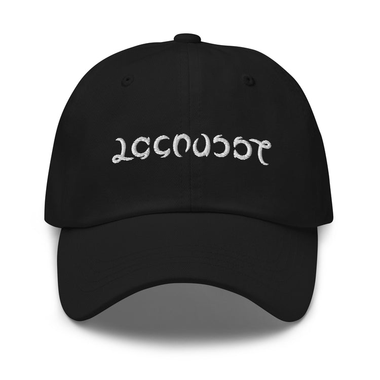 a black hat with lacrosse stitched in it