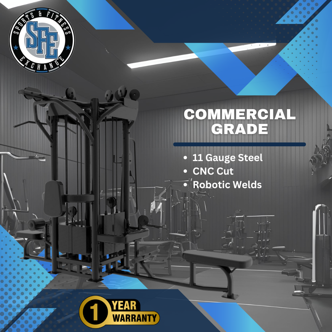 Selectorized 4 Station Jungle Gym Machine with 4x Weight Stacks (New)