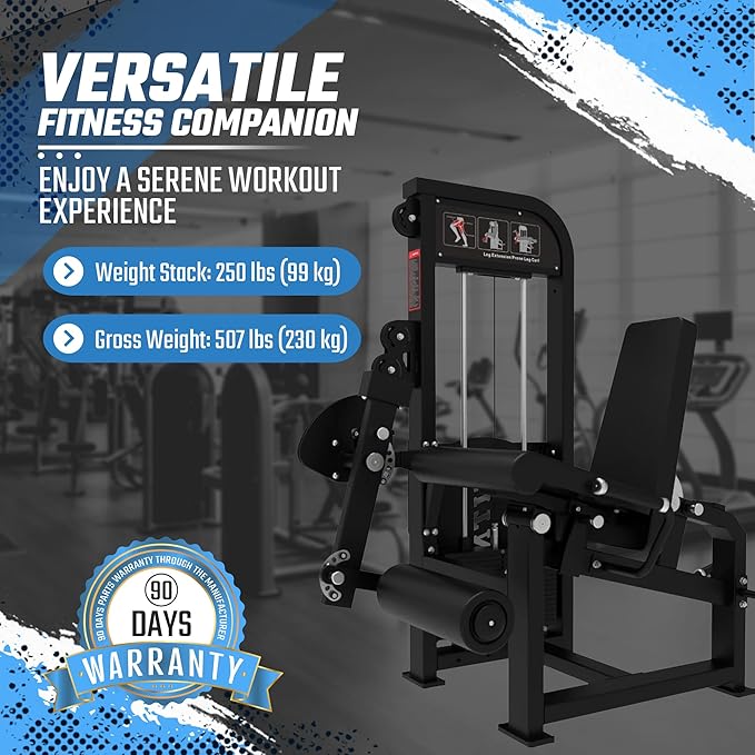 Selectorized Leg Extension & Prone Leg Curl Combo w/250lb weight stack