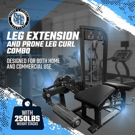 Selectorized Leg Extension & Prone Leg Curl Combo w/250lb weight stack