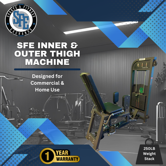 Selectorized Hip Abductor & Adductor Machine w/ 250lb weight stack (New)