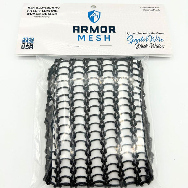 Armor Mesh Men's Spyder Wire Lacrosse Mesh (Black Widow) Lacrosse Mesh Armor Mesh