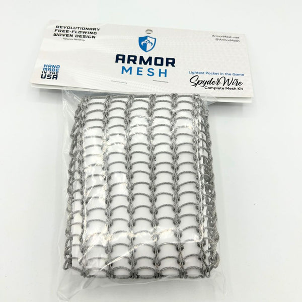 Armor Mesh Men's Spyder Wire Stringing Kit (Silver) Lacrosse Stringing Kit Armor Mesh
