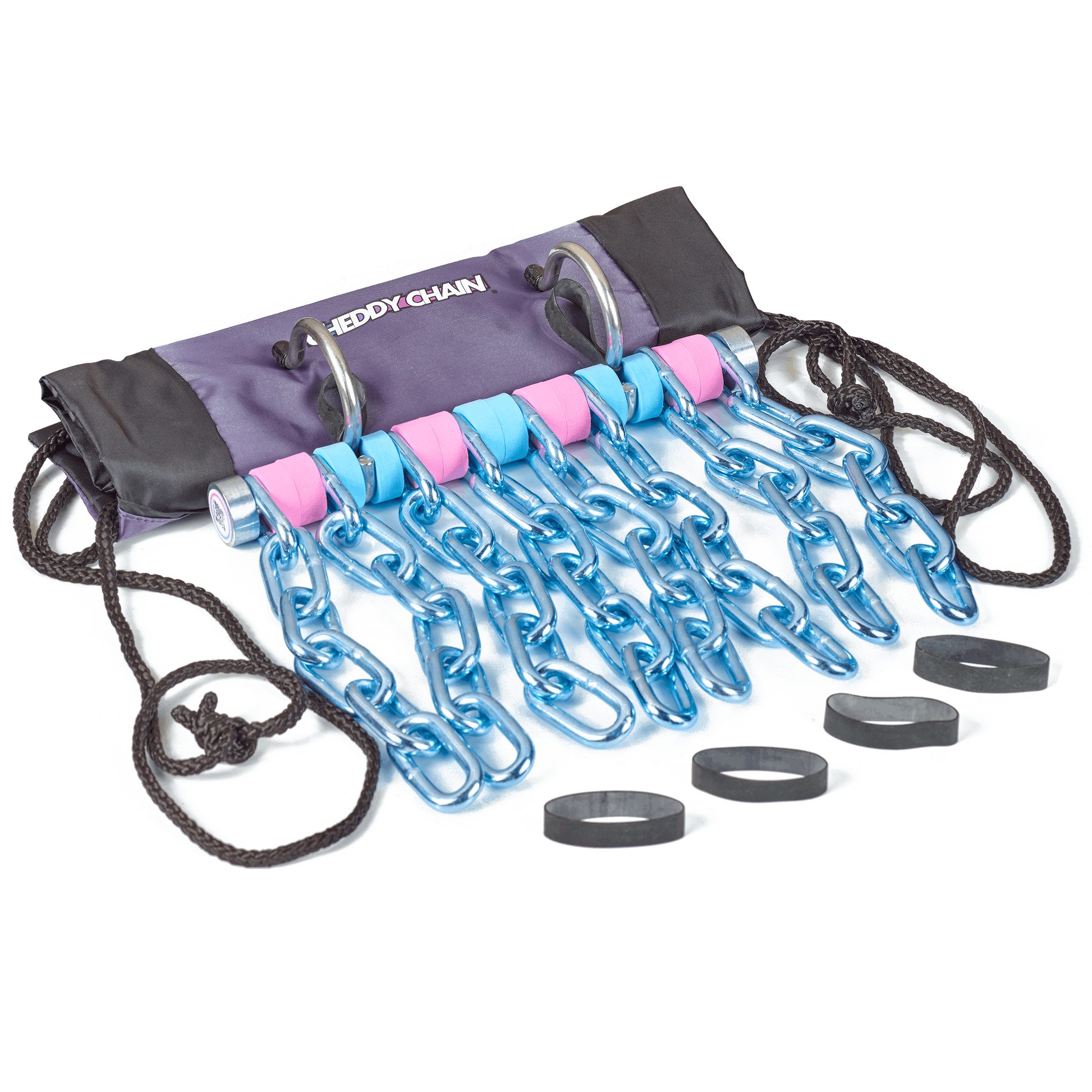 Cheddy Chain Cotton Candy shooting target with travel bag and attachment bands included