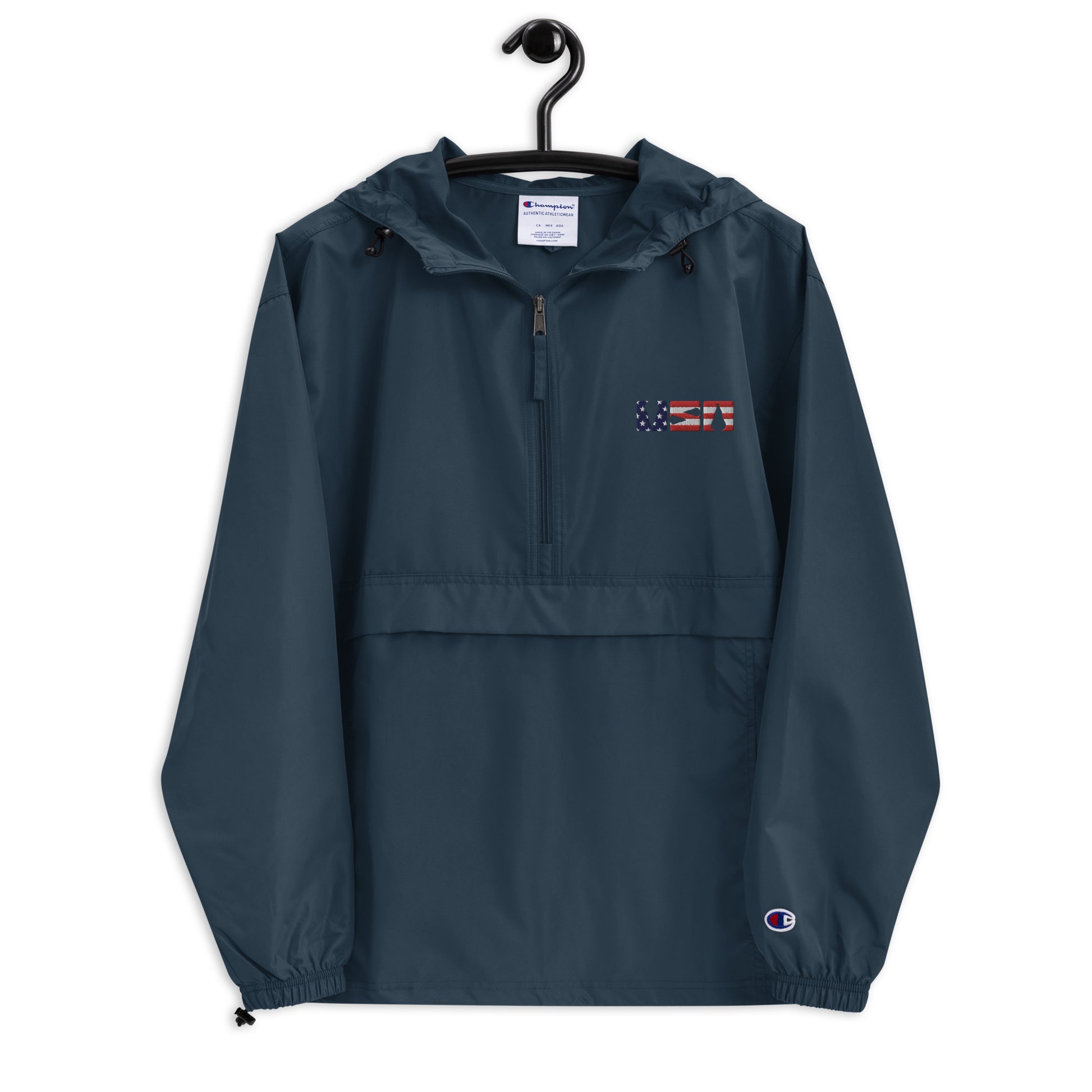 Embroidered USA Champion Lacrosse Jacket Navy