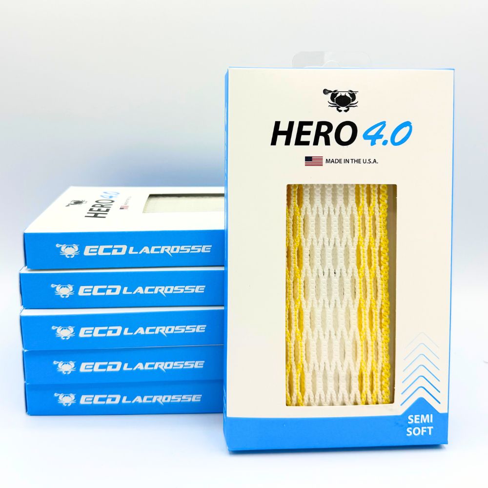 ECD Hero 4.0 Lacrosse Mesh Golden Yellow Storm Striker Semi-Soft Lacrosse Mesh ECD Lacrosse