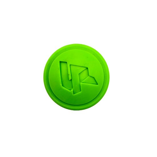 neon green lacrosse end cap for a standard lacrosse shaft on a white background