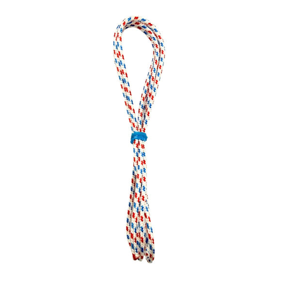 red white blue diamond braid lacrosse sidewall string coiled with blue tie