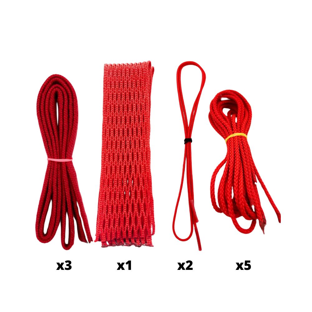 LaxRoom 10-Diamond Lacrosse Stringing Kit (Red) Lacrosse Stringing Kit LaxRoom