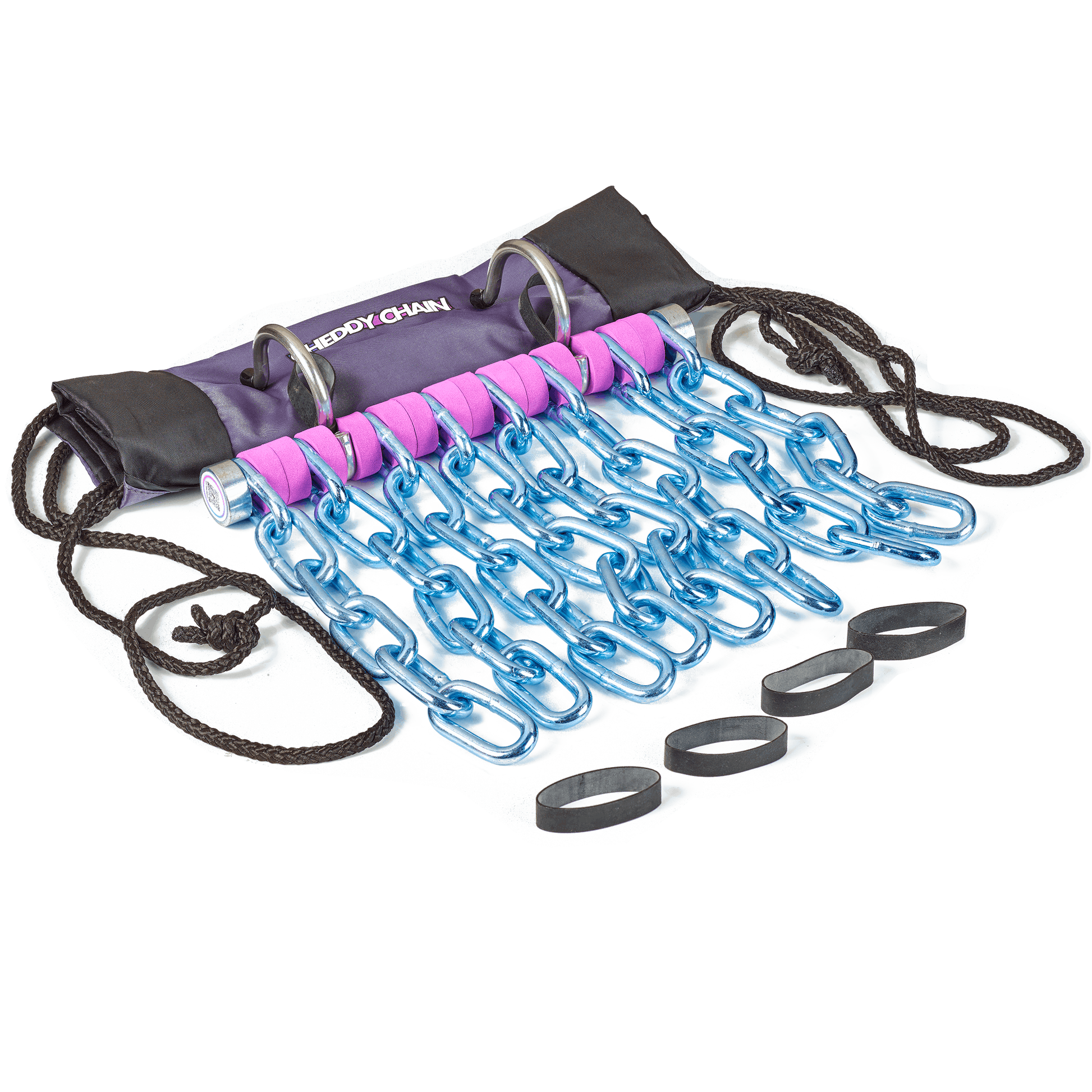 Cheddy Chain Purple shooting target with travel bag and attachment bands included