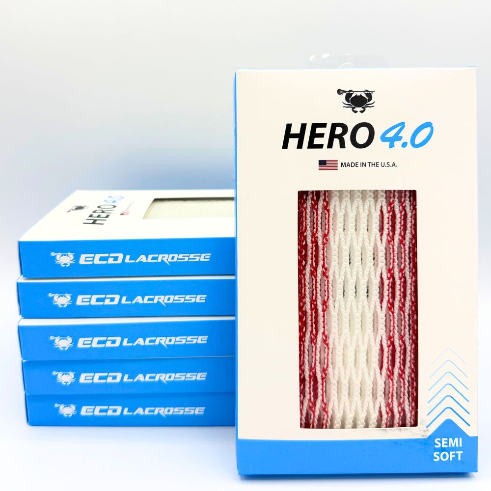 ECD Hero 4.0 Lacrosse Mesh Red Storm Striker Semi-Soft Lacrosse Mesh ECD Lacrosse