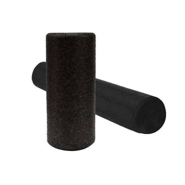 two rage black foam roller tubes on a white background