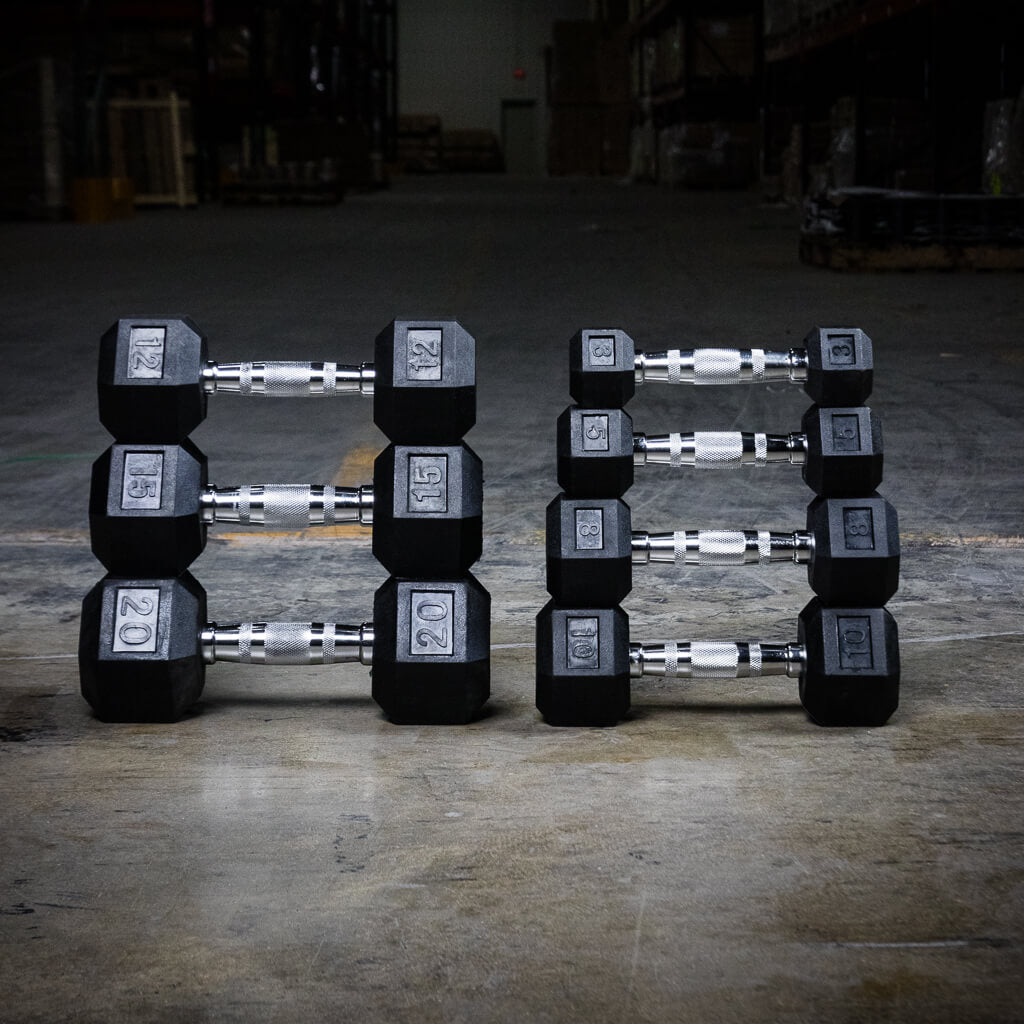 PRx Rubber Hex Dumbbells Sets