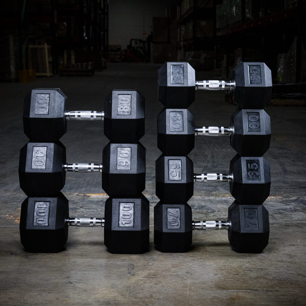 PRx Rubber Hex Dumbbells Sets