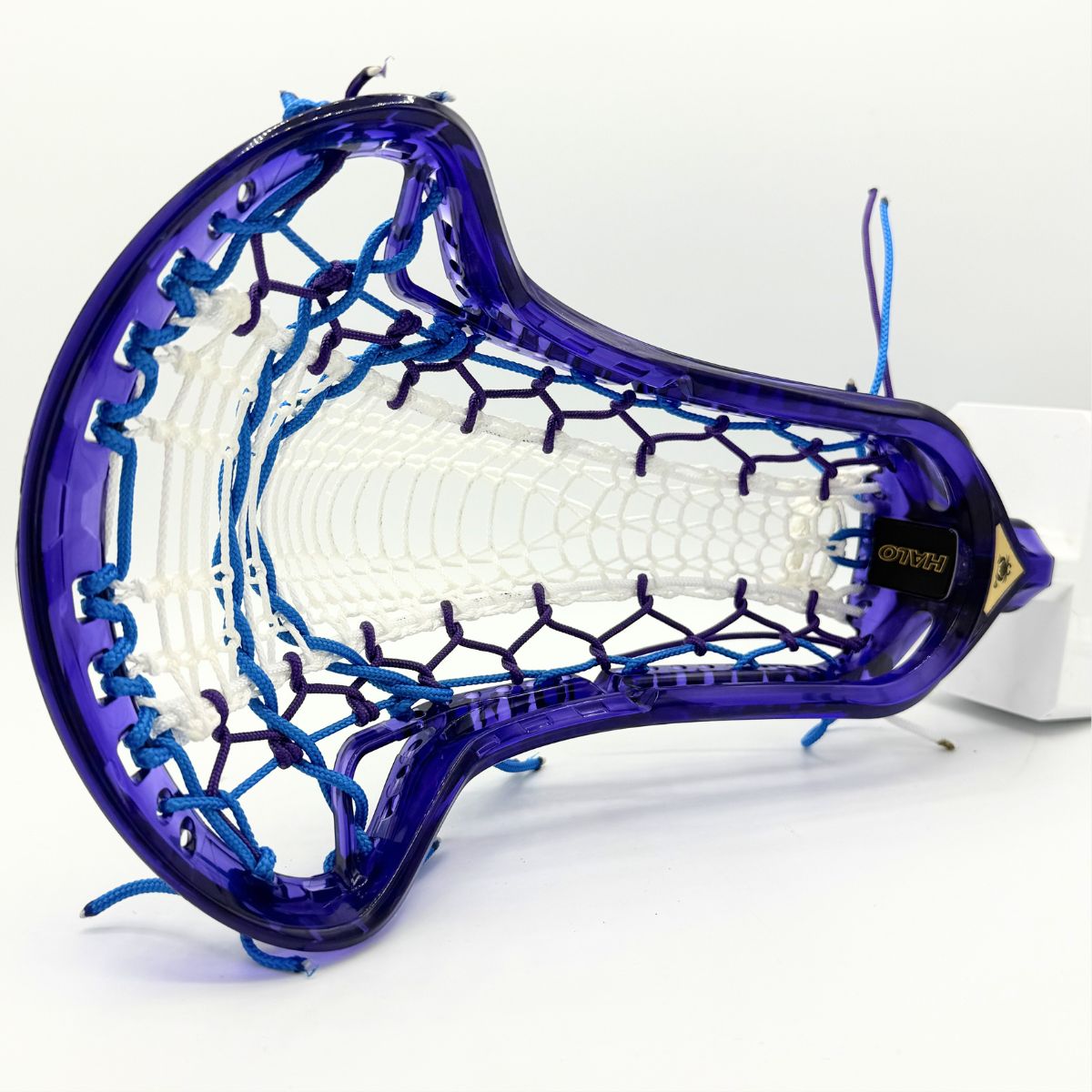 Four white Armor Mesh Valkyrie runners showing the buy 3 get 1 free lacrosse stringing promotion