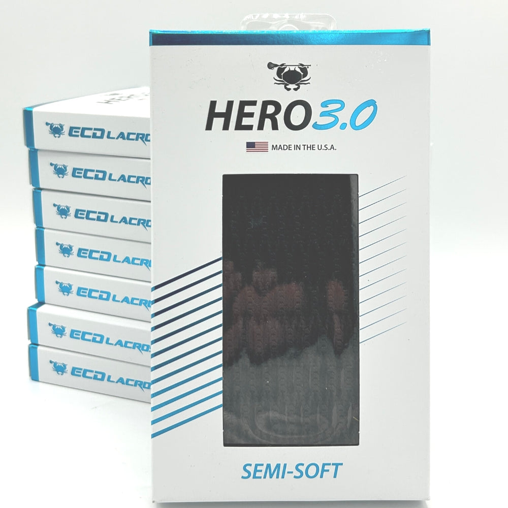 ECD Hero 3.0 Men's Lacrosse Mesh Black Semi-Soft