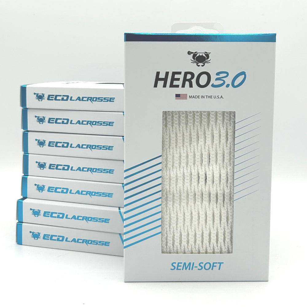 ECD Hero 3.0 Men's Lacrosse Mesh White Semi-Soft